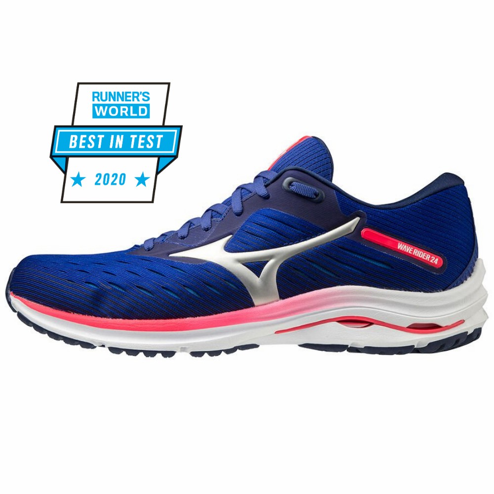 Mizuno Men's Wave Rider 24 Running Shoes Blue/ Pink (J1GC200320-VZT)